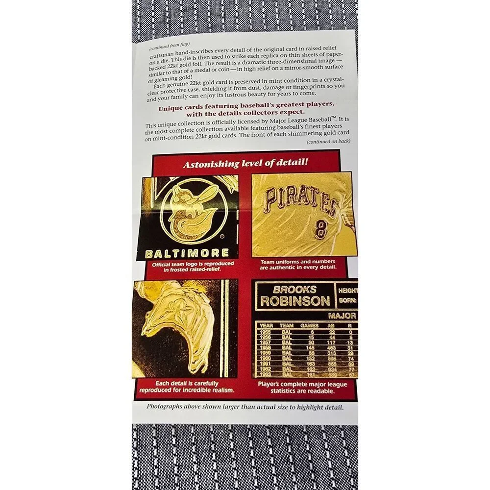 Danbury Mint 1996 Babe Ruth 22K gold card